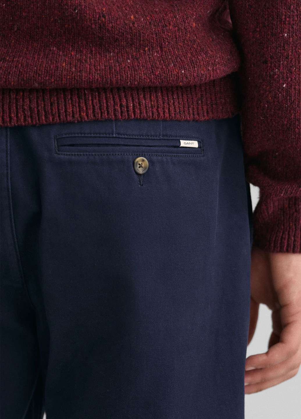 Темно-синие кэжуал демисезонные прямые брюки Gant