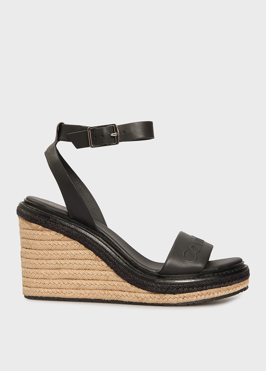 Черные босоножки Calvin Klein с ремешком с логотипом