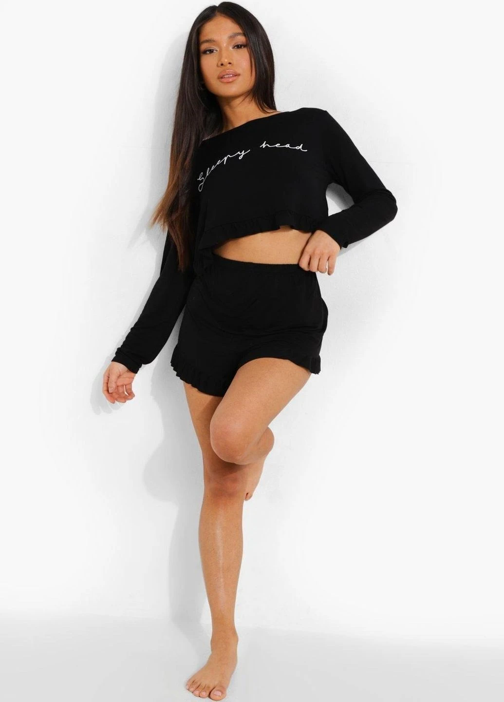 Чорна всесезон піжама Boohoo