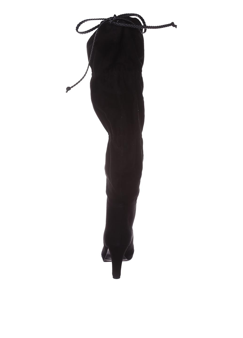 Черные осенние ботфорты Lorenzo Masiero на высоком каблуке с шнуровкой