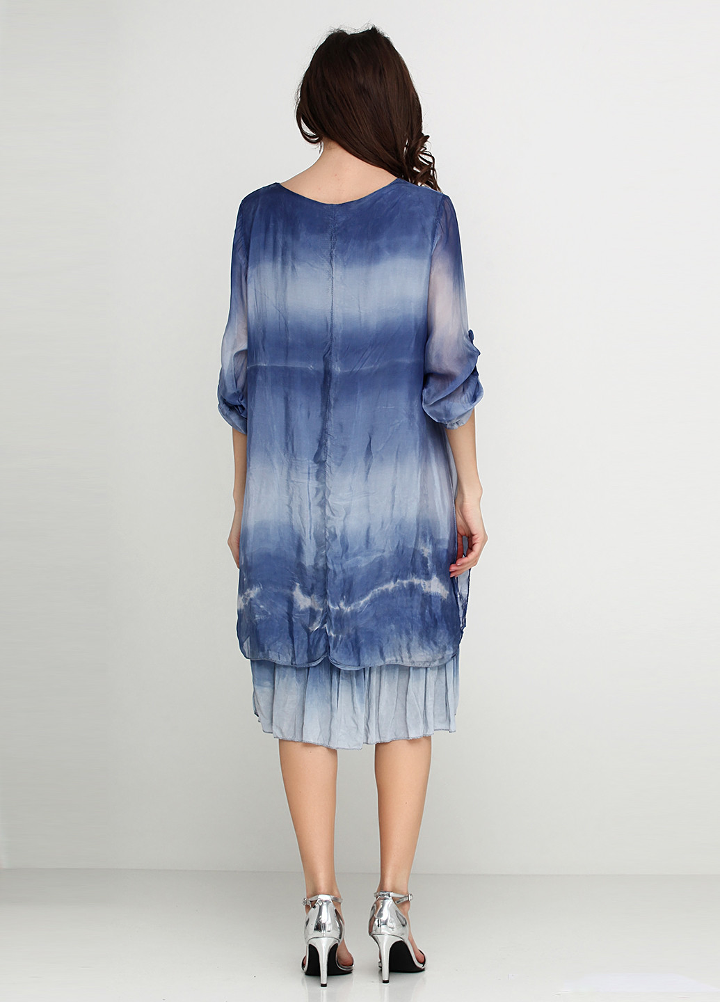Синее кэжуал платье New Collection градиентное ("омбре")