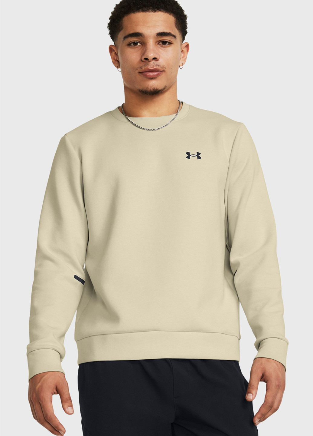 Бежевый свитшот Under Armour логотип светоотражающие детали (306853465)