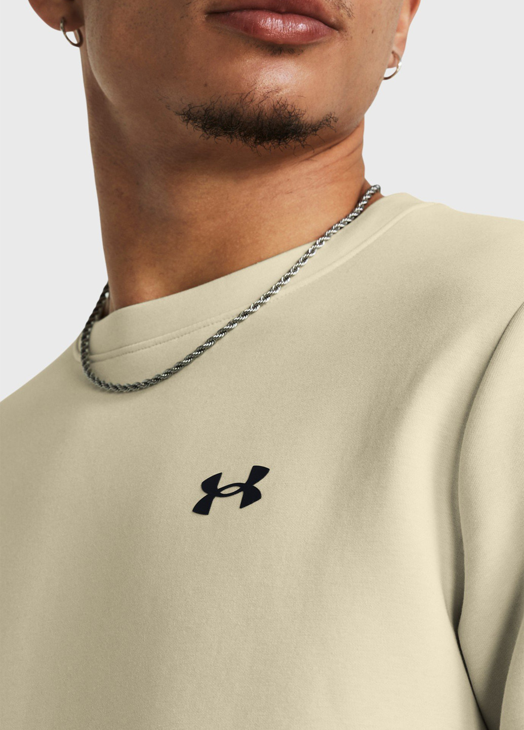 Бежевый свитшот Under Armour логотип светоотражающие детали (306853465)