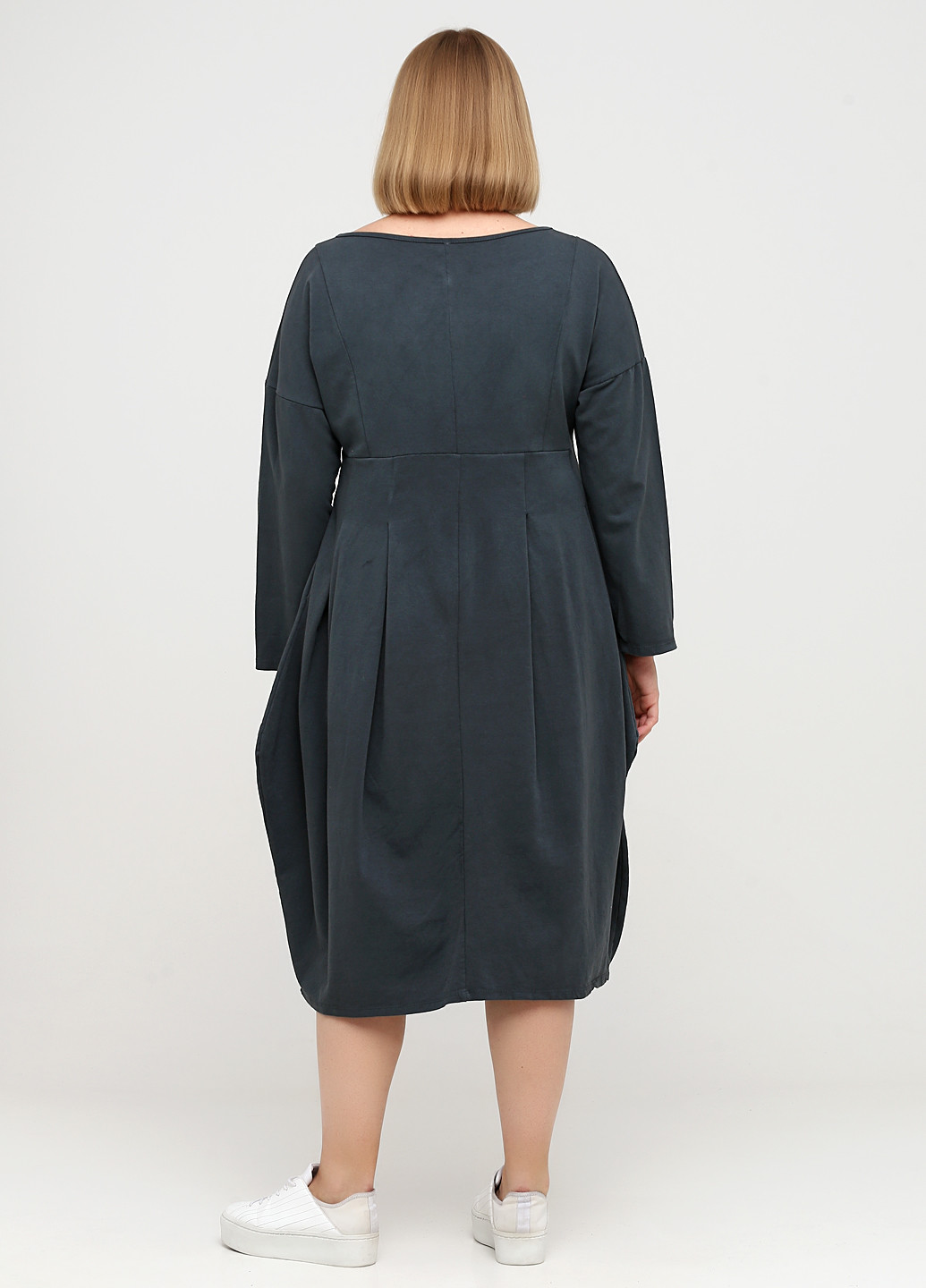 Темно-серое кэжуал платье оверсайз Italy Moda однотонное