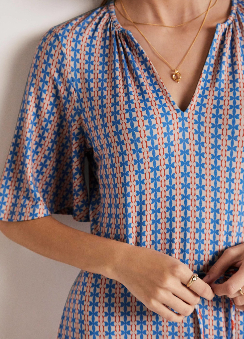 Комбинированное кэжуал платье клеш Boden с рисунком