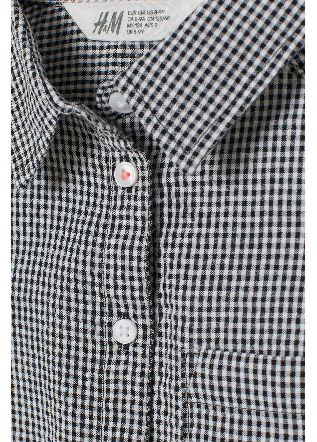 Черно-белая в клетку блузка H&M летняя