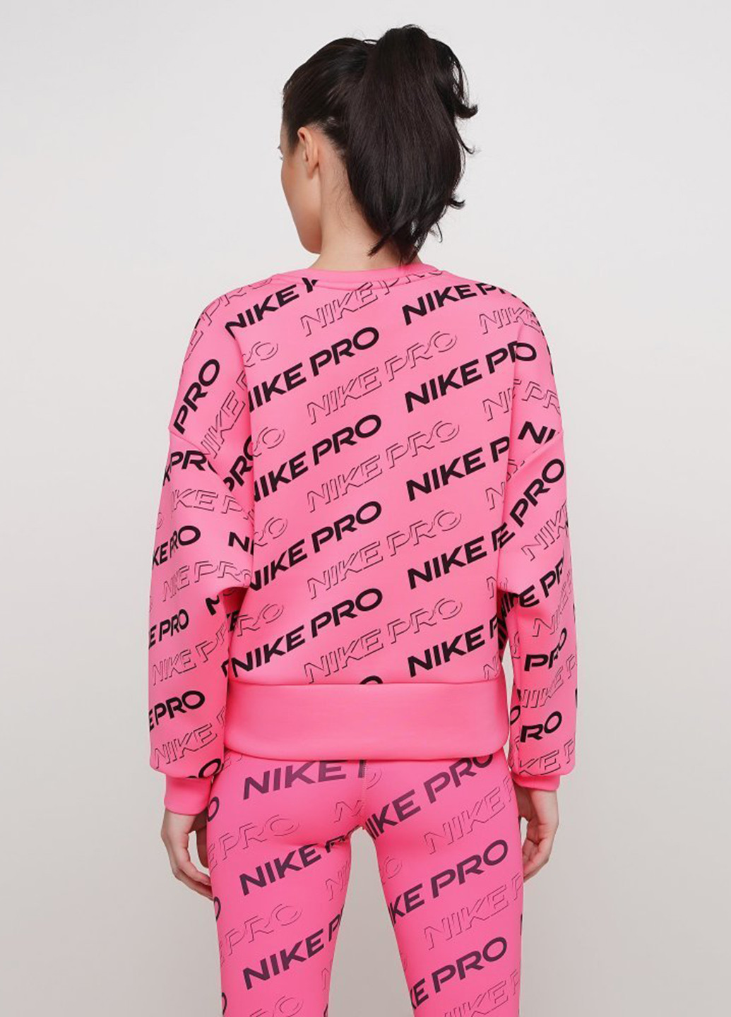 Свитшот Nike - Прямой крой надпись розовый спортивный полиэстер - (184208381)
