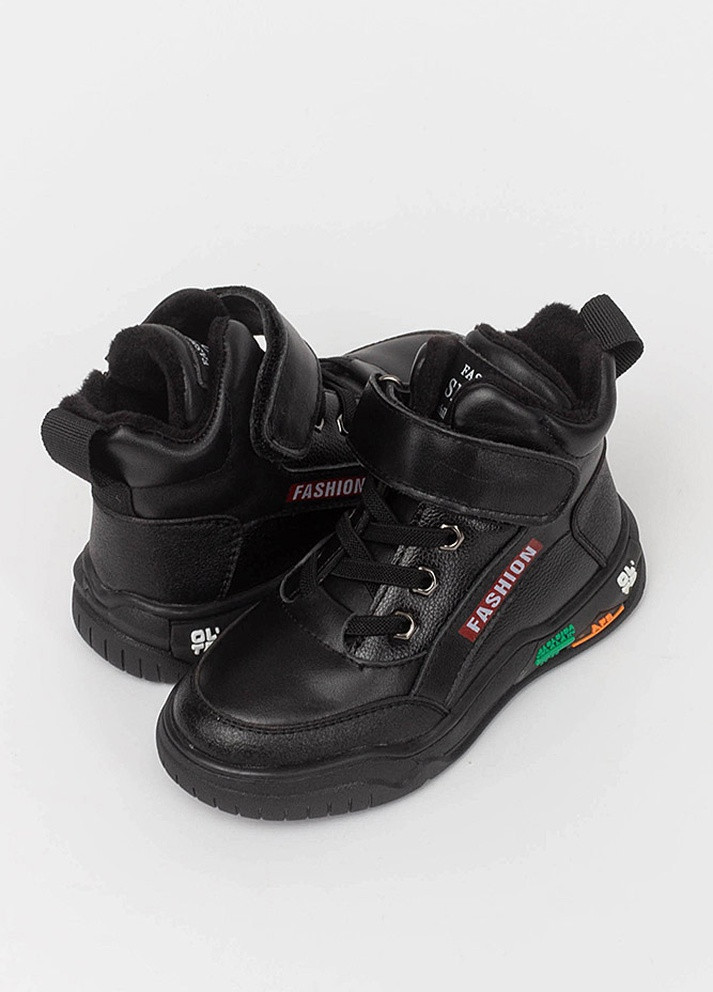 Черные спортивные осенние ботинки на мальчика к1520-d Erra