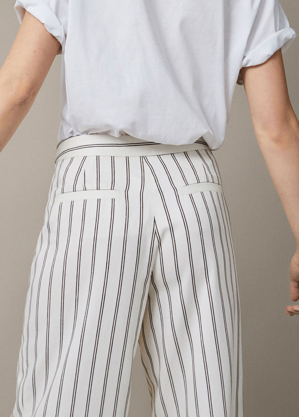 Белые кэжуал демисезонные кюлоты брюки Massimo Dutti