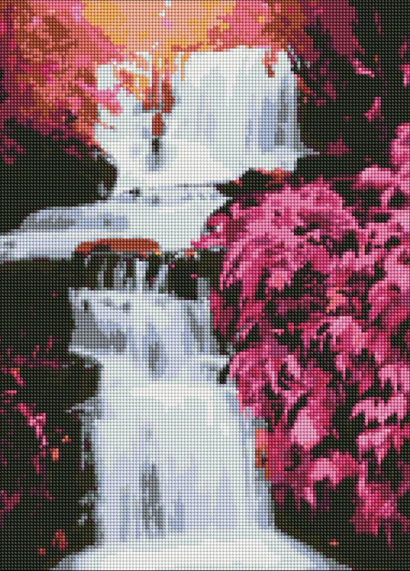 Алмазная мозаика. Тропический водопад. 40х50. AMO7236. Идейка (254178177)