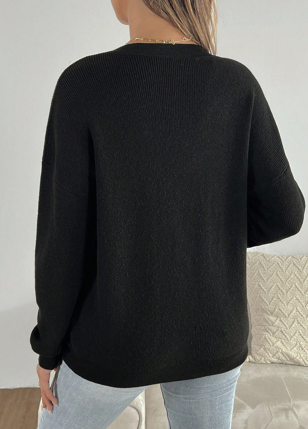 Чорний демісезонний пуловер для вагітних пуловер SHEIN