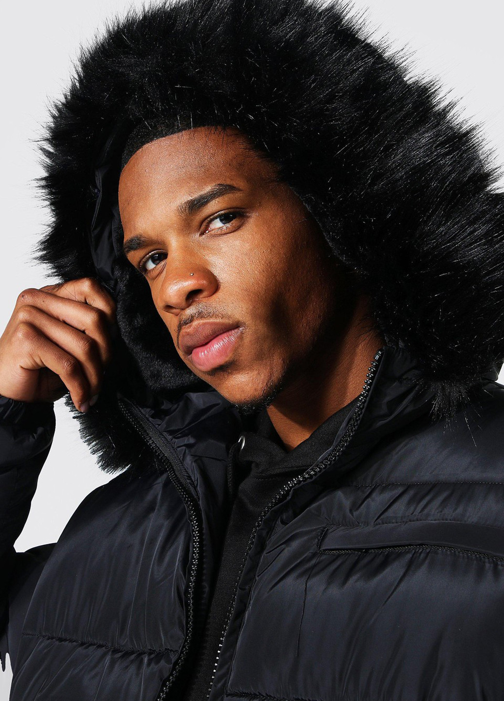 Черная демисезонная куртка Boohoo