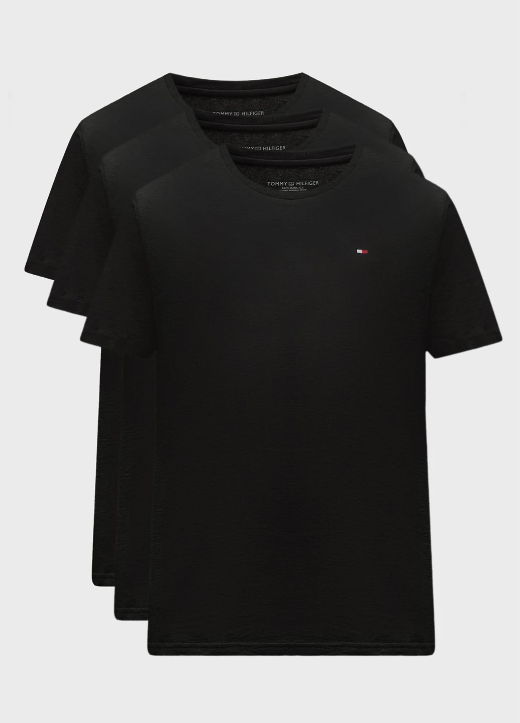 Черная футболка (3 шт.) с коротким рукавом Tommy Hilfiger