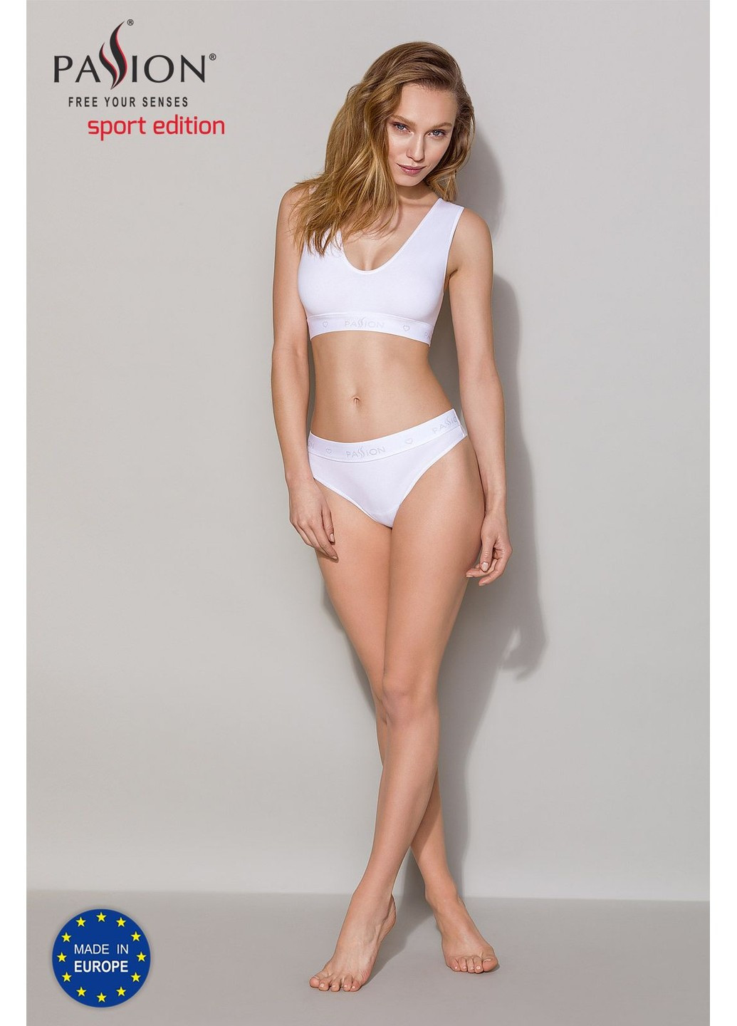 Спортивний топ з еластичної бавовни PS005 TOP white, size XL Passion (255615066)