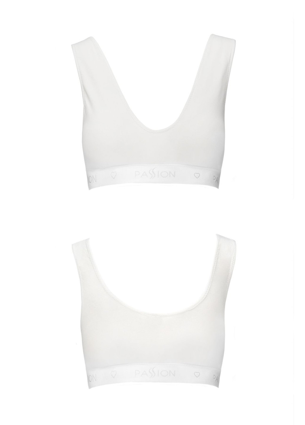 Спортивный топ из эластичного хлопка PS005 TOP white, size L Passion (255615066)