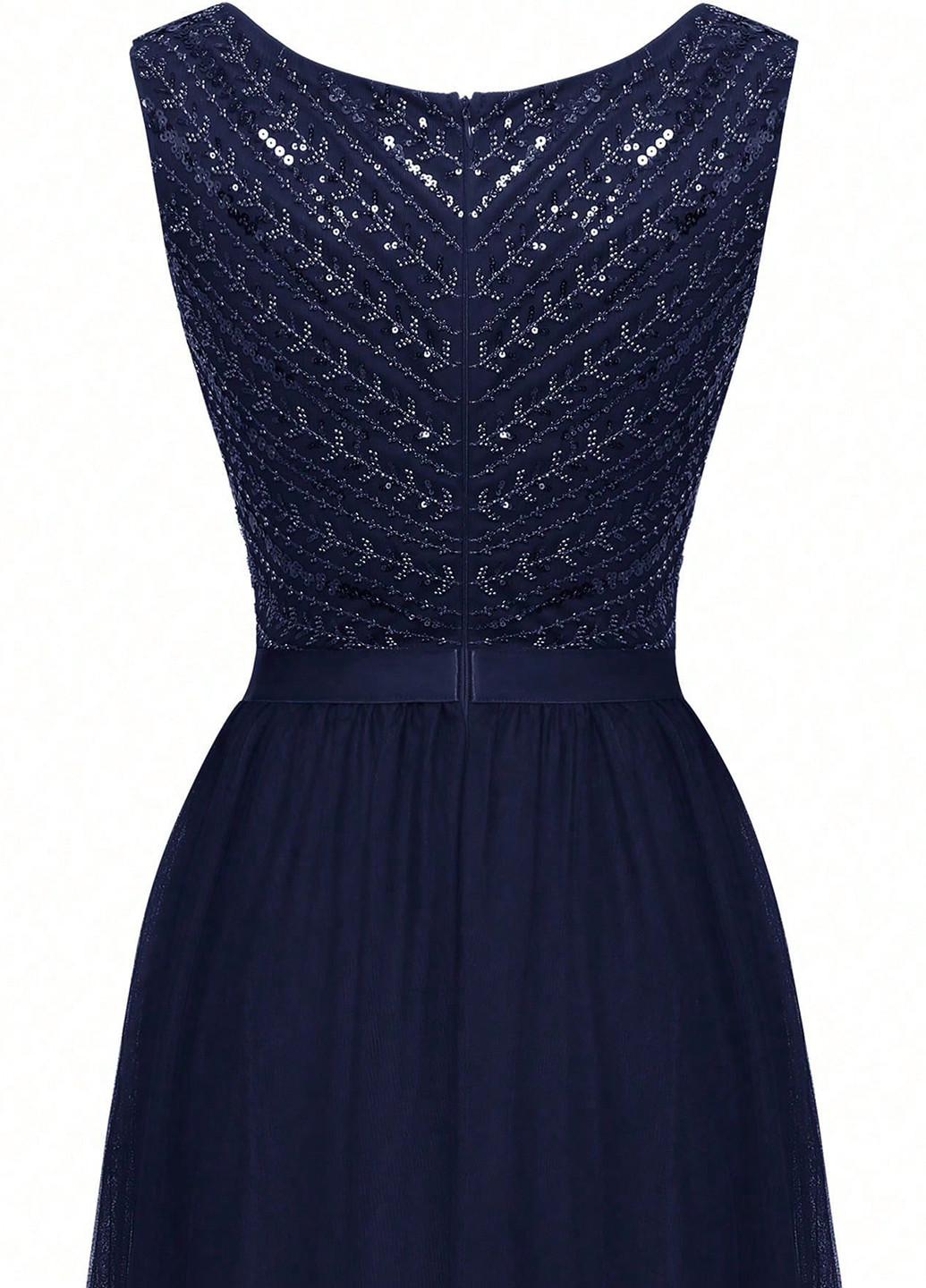 Темно-синее вечернее платье с пышной юбкой SHEIN однотонное