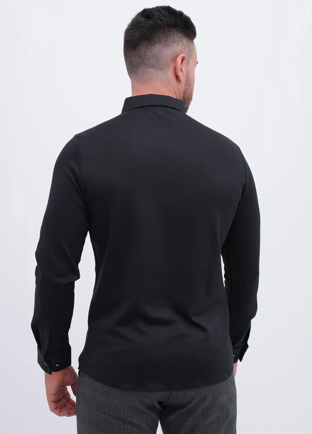 Черная кэжуал рубашка однотонная Trend Collection