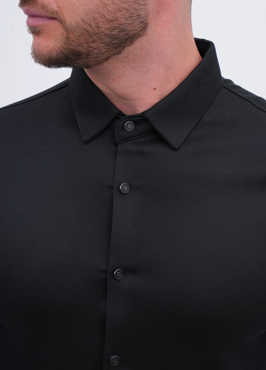Черная кэжуал рубашка однотонная Trend Collection