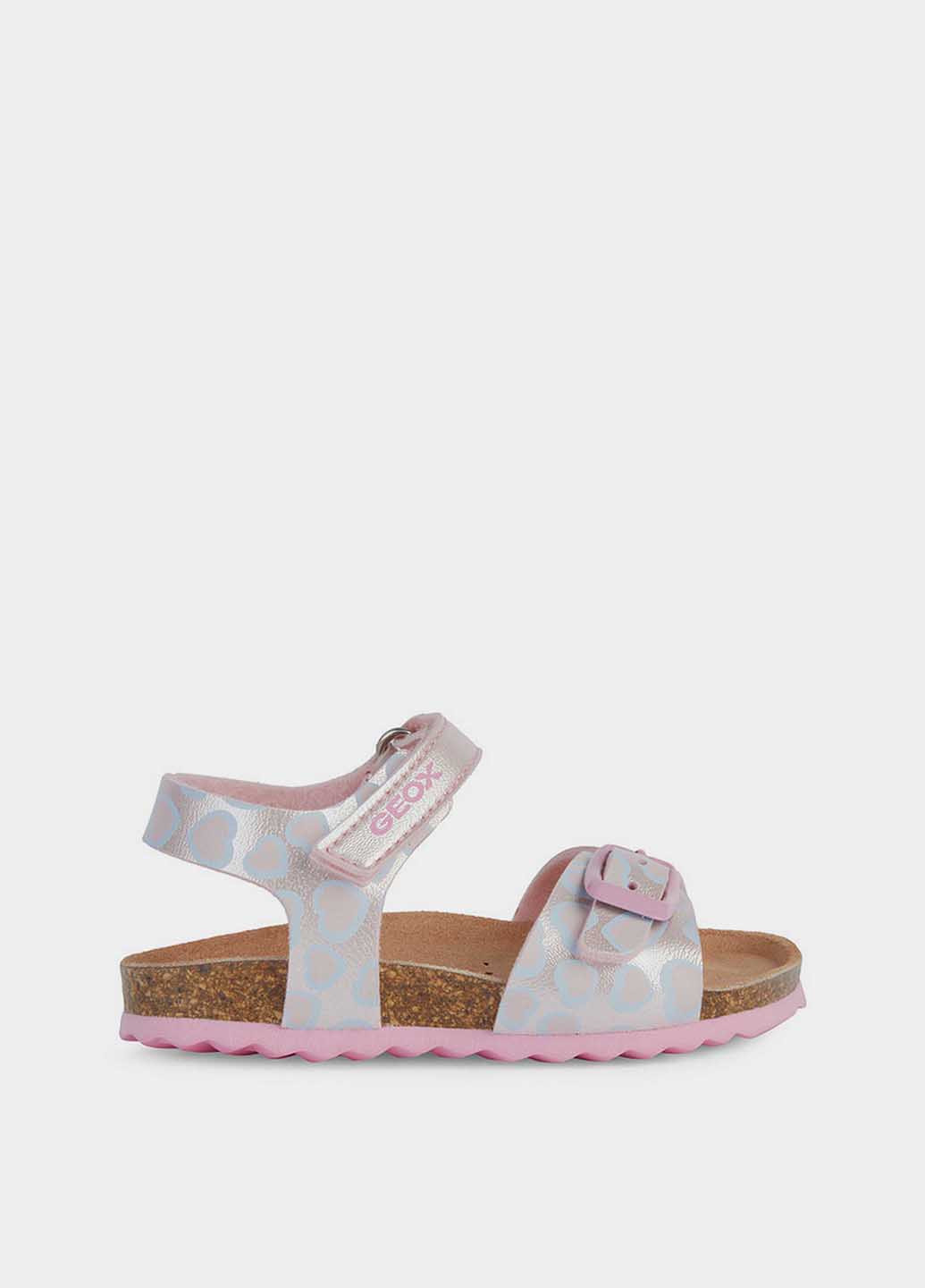Пудровые кэжуал сандалии Geox на липучке