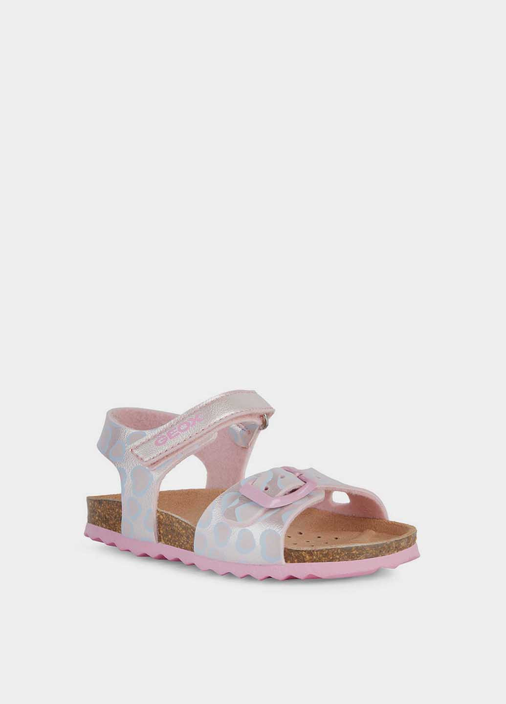 Пудровые кэжуал сандалии Geox на липучке