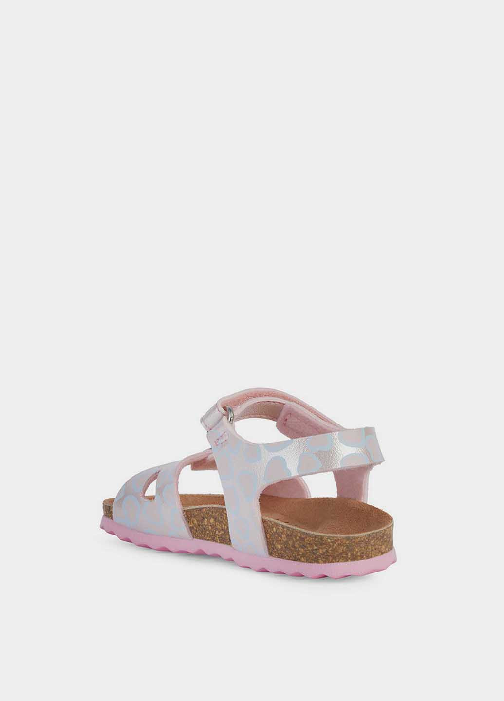 Пудровые кэжуал сандалии Geox на липучке