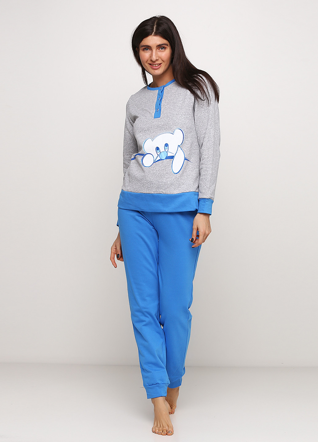 Синяя всесезон пижама (свитшот, брюки) Aniele