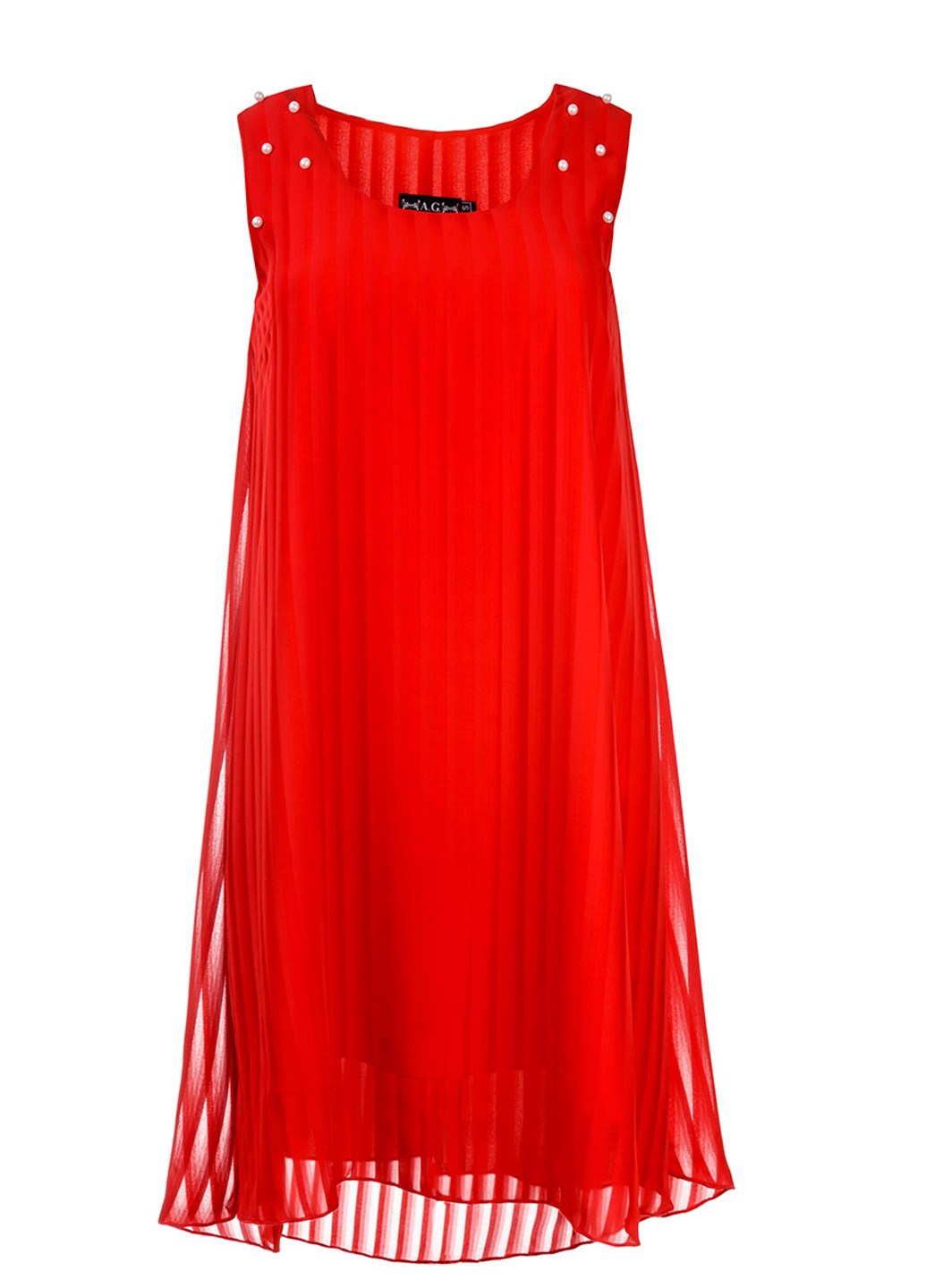 Красное кэжуал платье A.G. однотонное
