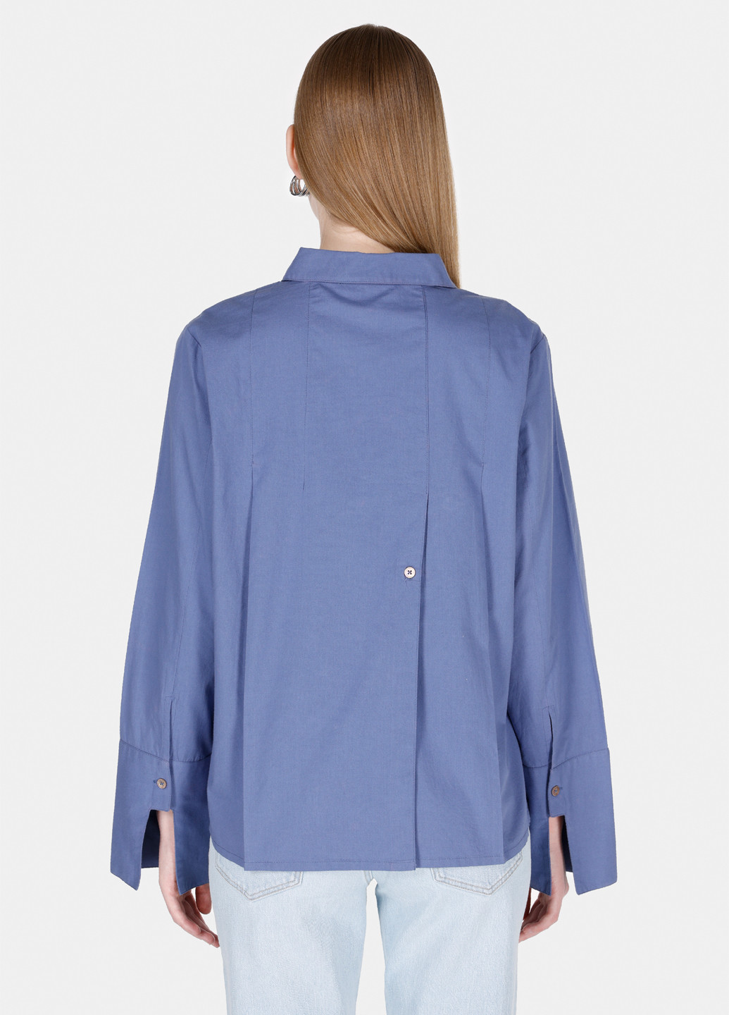 Индиго кэжуал рубашка однотонная Colin's