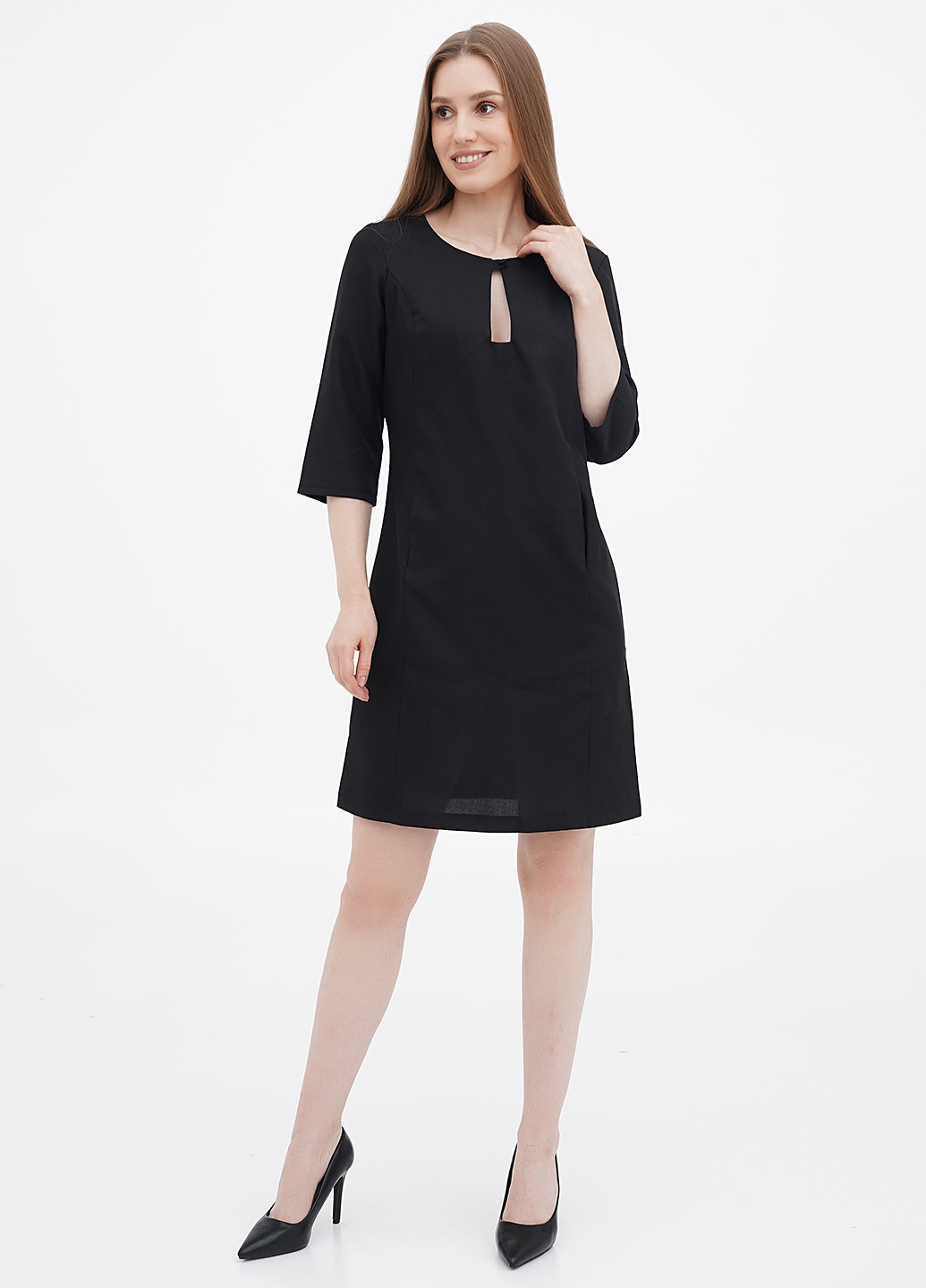 Черное кэжуал платье а-силуэт Rebecca Tatti однотонное