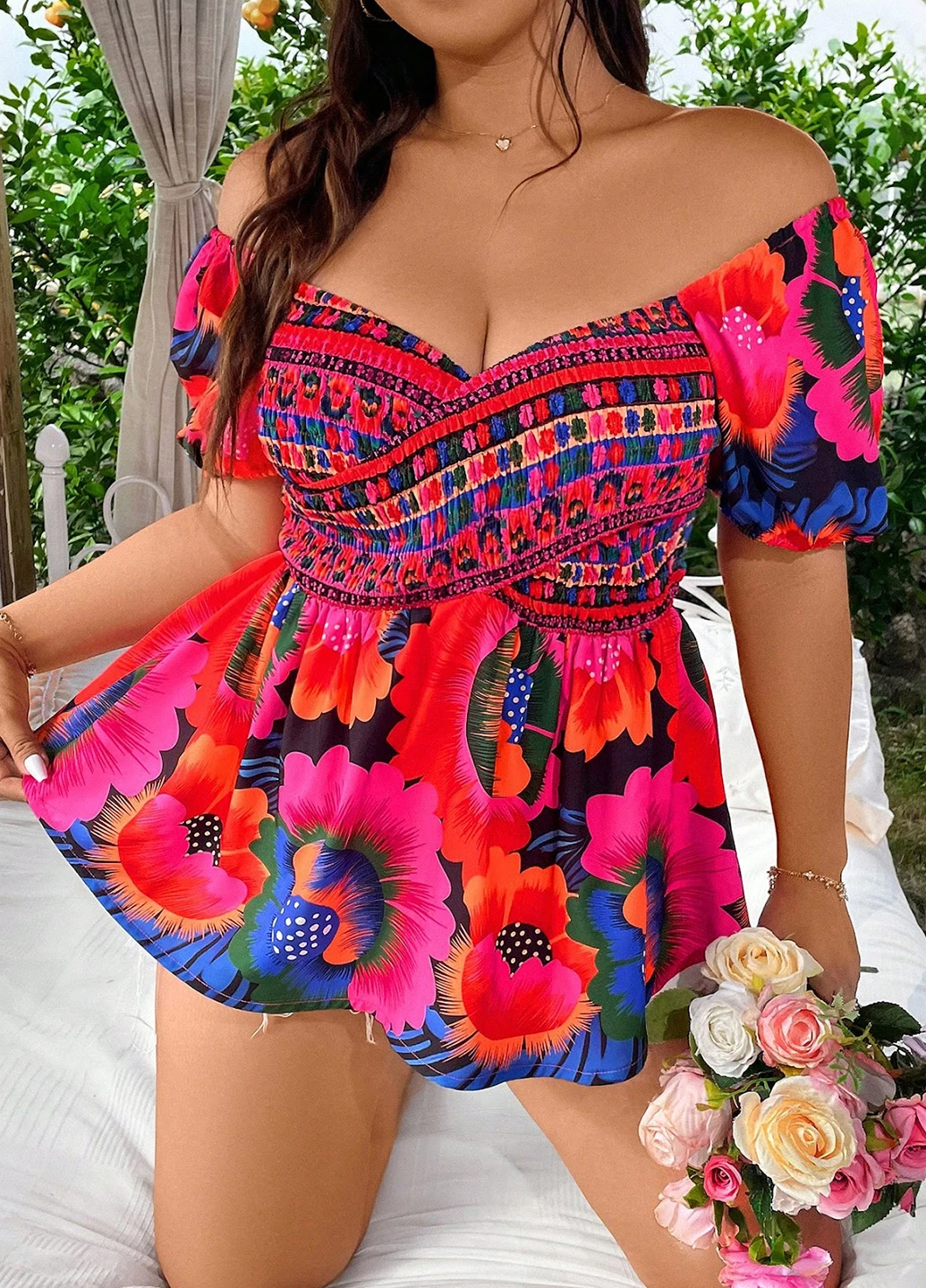 Комбинированная блуза SHEIN
