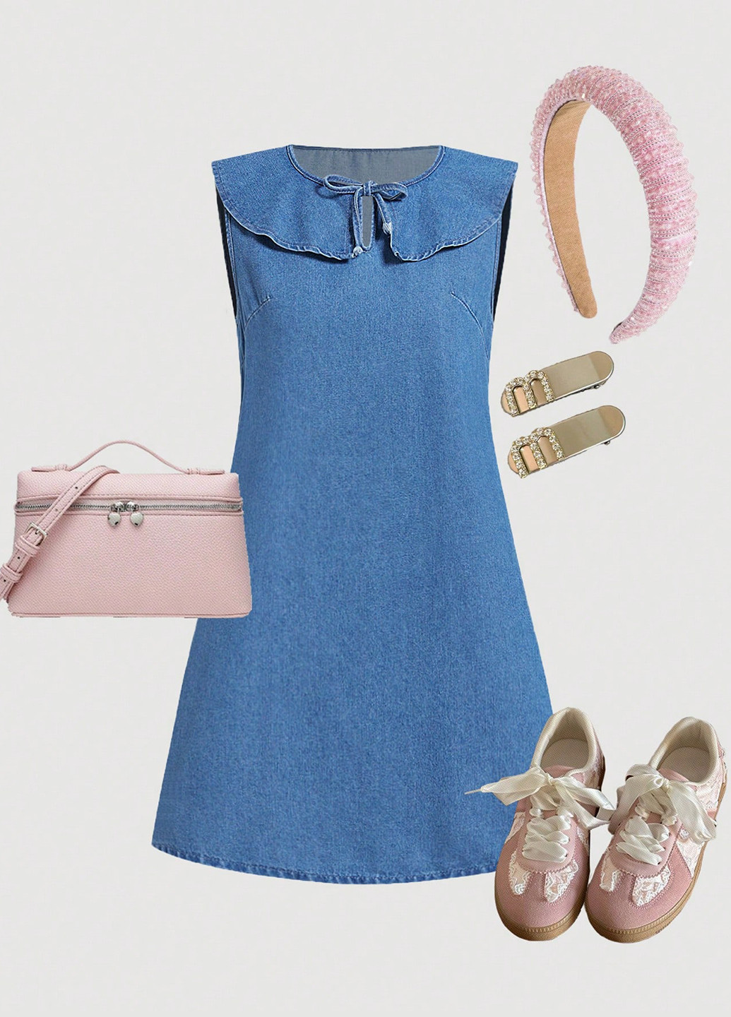 Синя джинсова сукня а-силует SHEIN однотонна