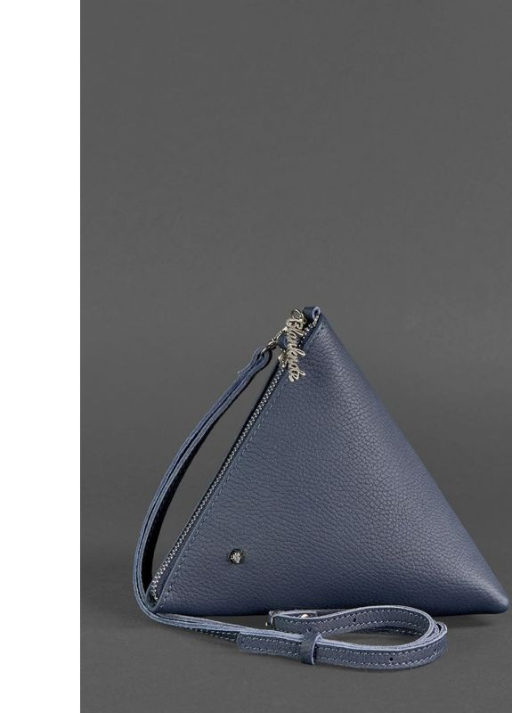 Кожаная женская сумка-косметичка Пирамида синяя BlankNote (235752940)