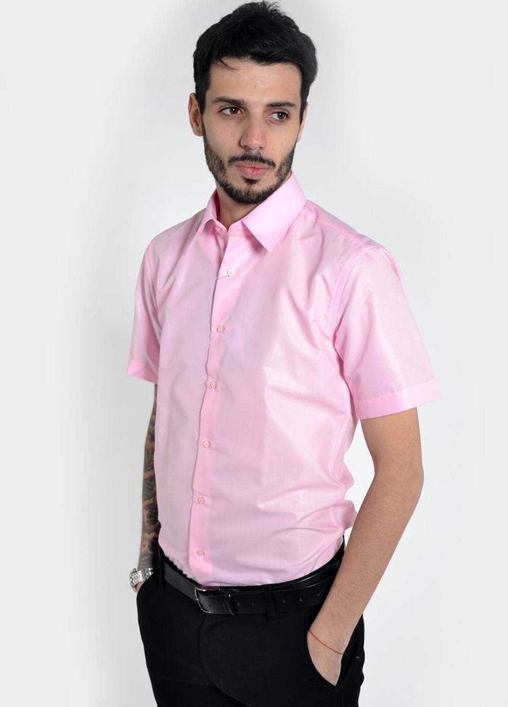 Розовая кэжуал рубашка однотонная Framzoni