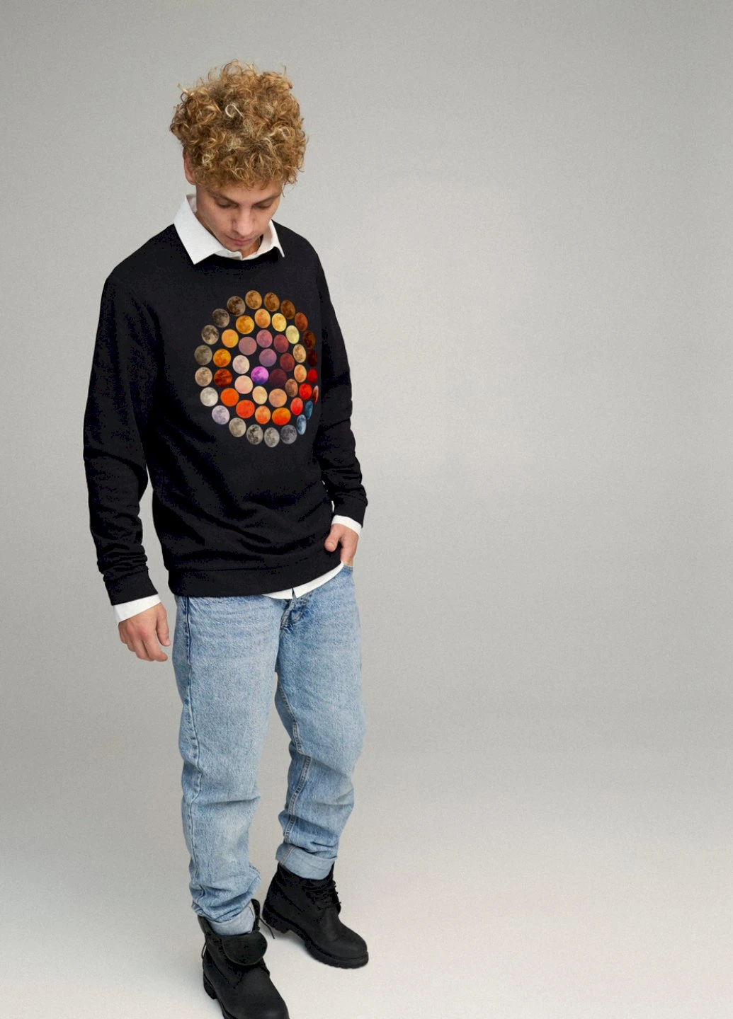 Чорний свитшот мужской oversize /no flis/ YAPPI малюнок (254557780)