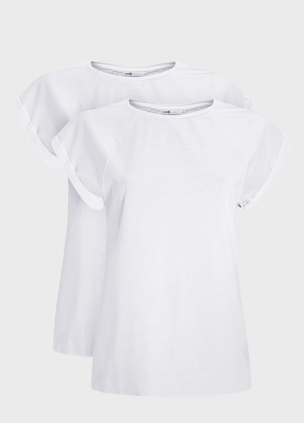 Белая летняя футболка (2 шт.) Oodji