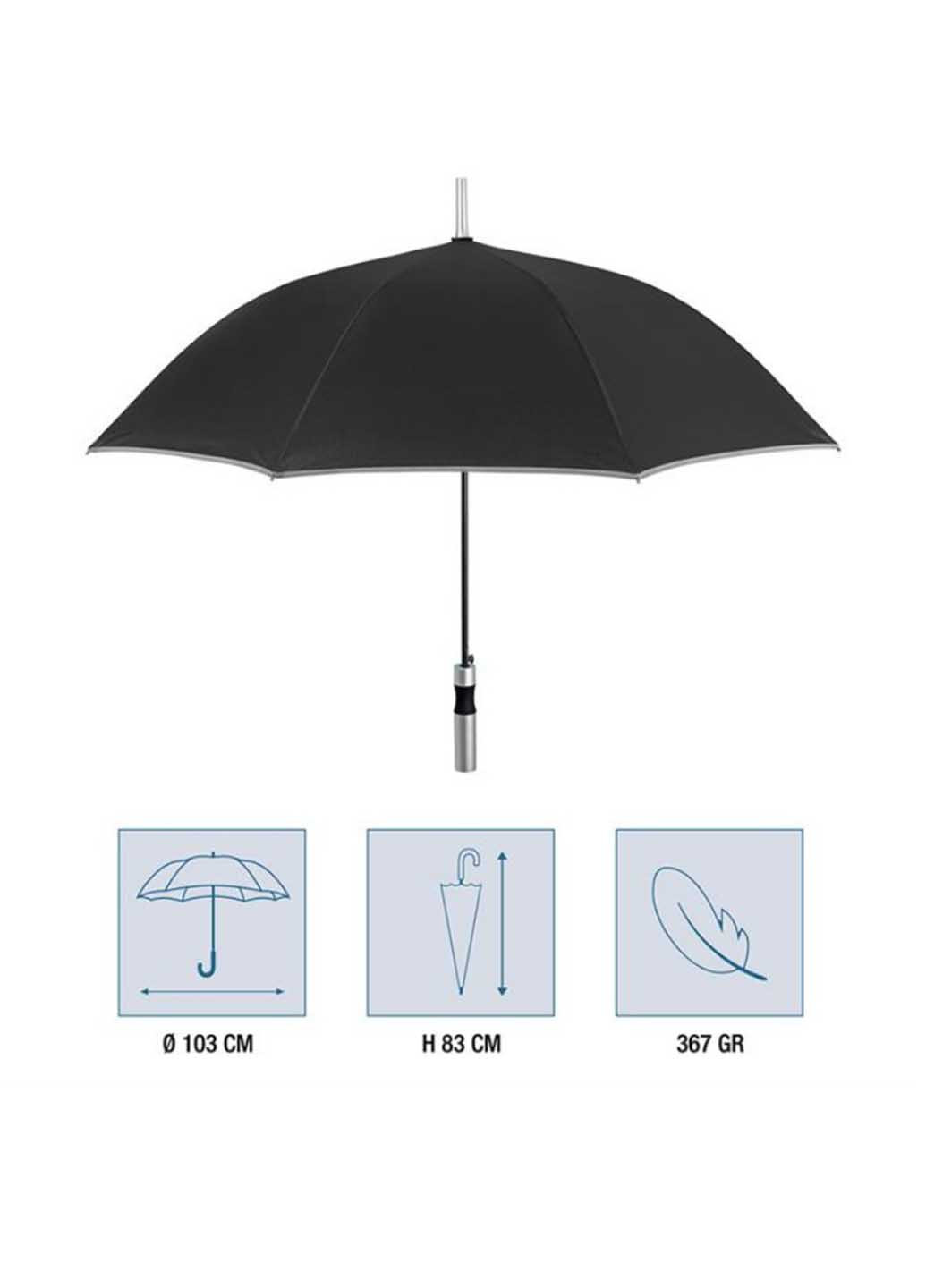 Чорна} парасолька Perletti велика система антивітер (363640822)