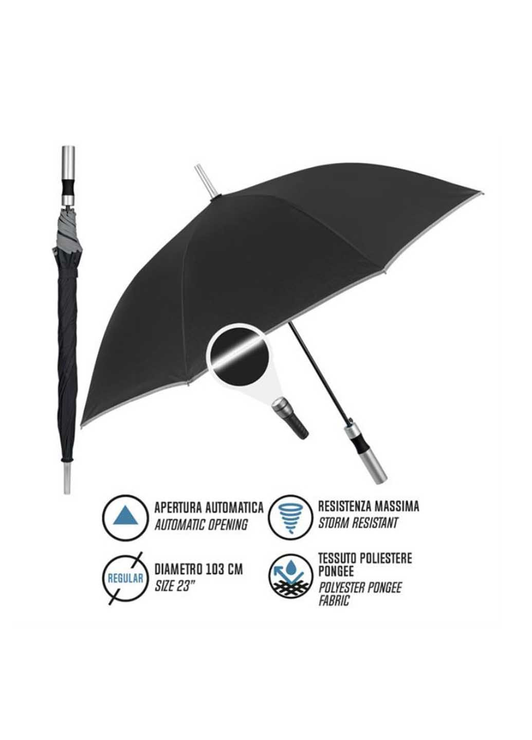 Чорна} парасолька Perletti велика система антивітер (363640822)