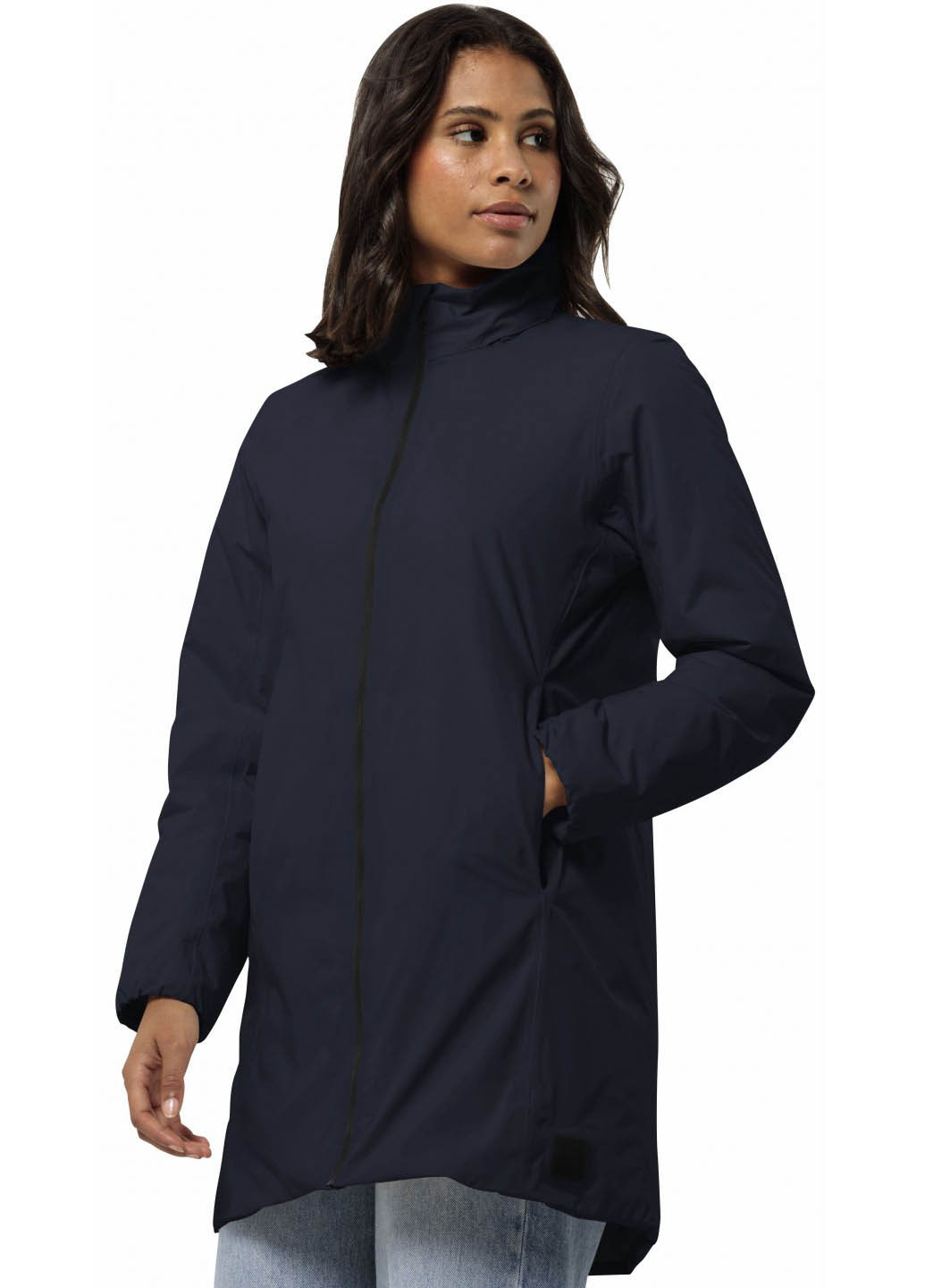 Темно-синяя демисезонная куртка Jack Wolfskin TEXTOR COAT W