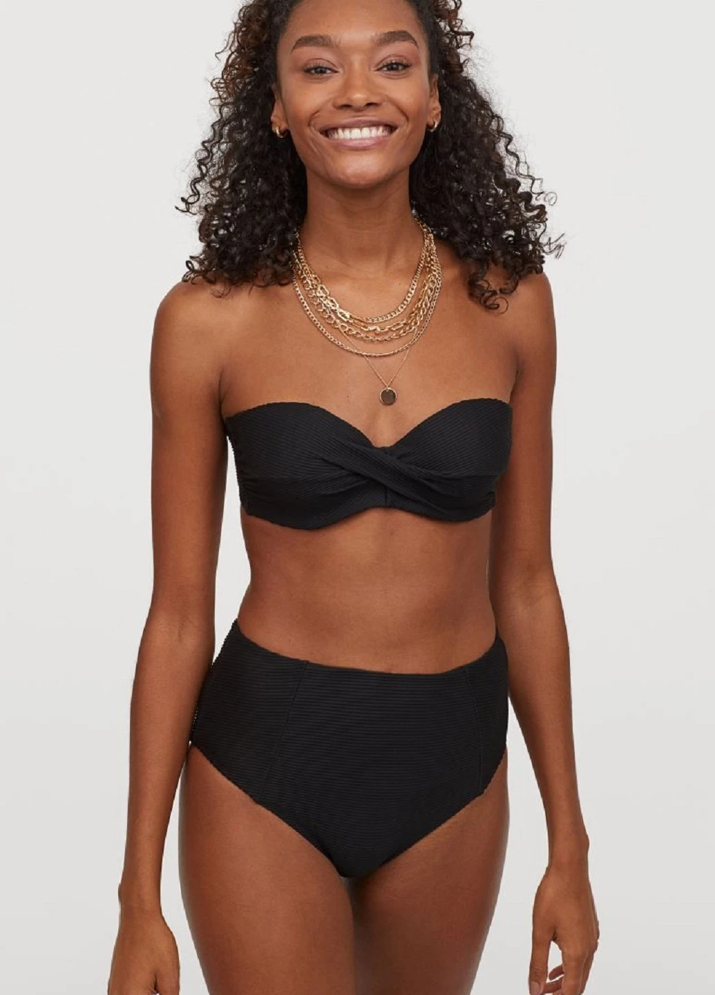 Черные купальные трусики однотонные H&M