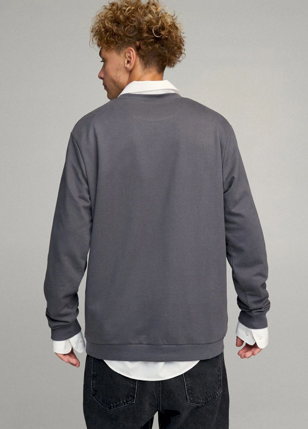 Темно-серый свитшот мужской oversize /no flis/ YAPPI (252259165)