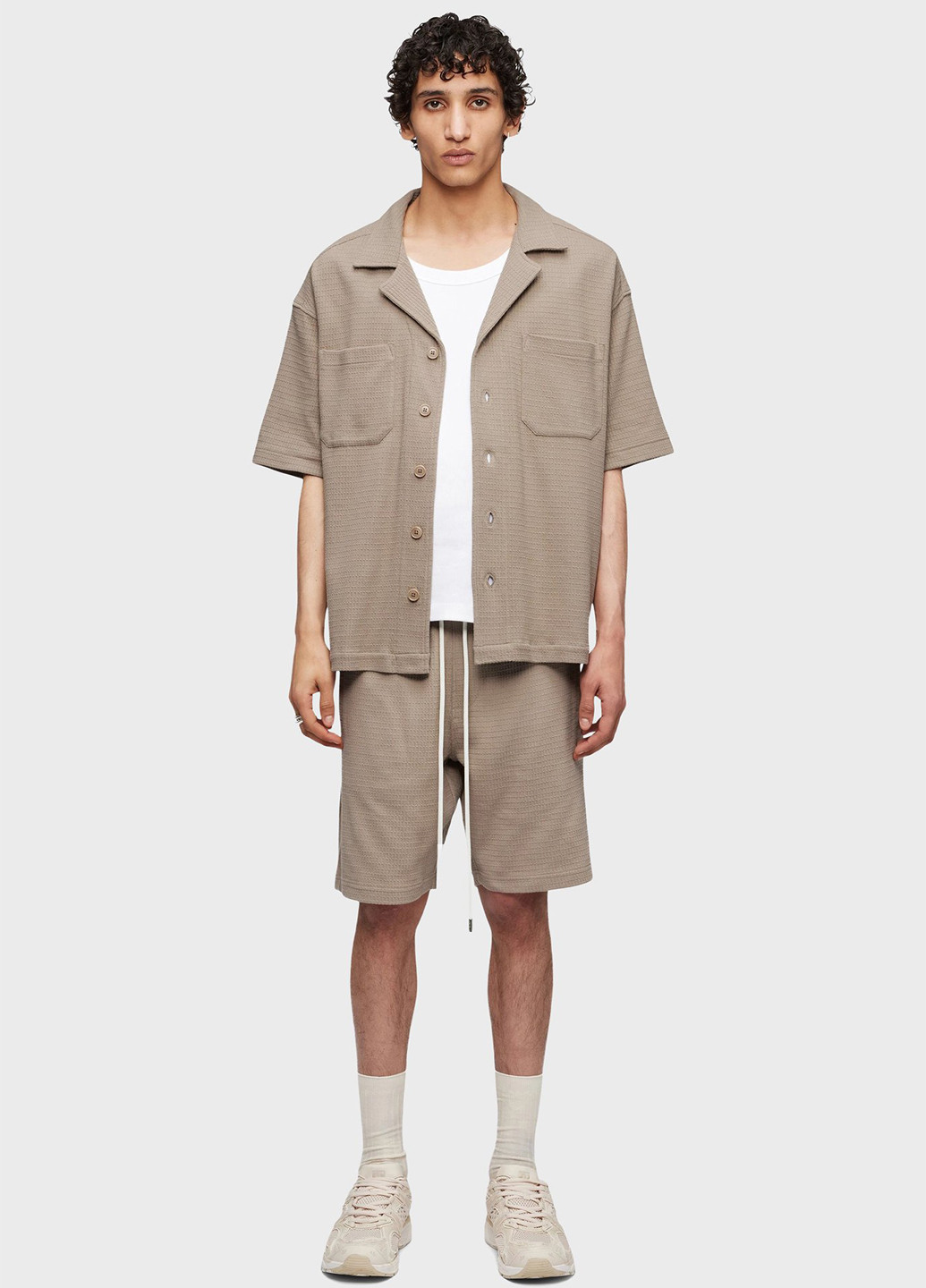 Светло-коричневая кэжуал рубашка однотонная Drykorn