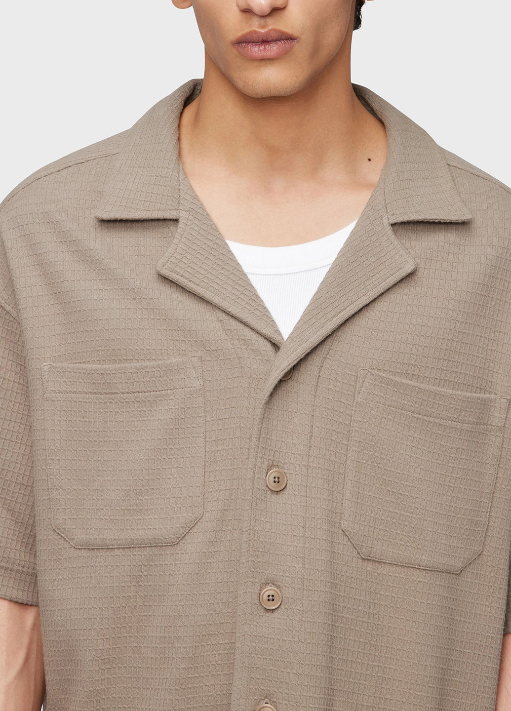 Светло-коричневая кэжуал рубашка однотонная Drykorn