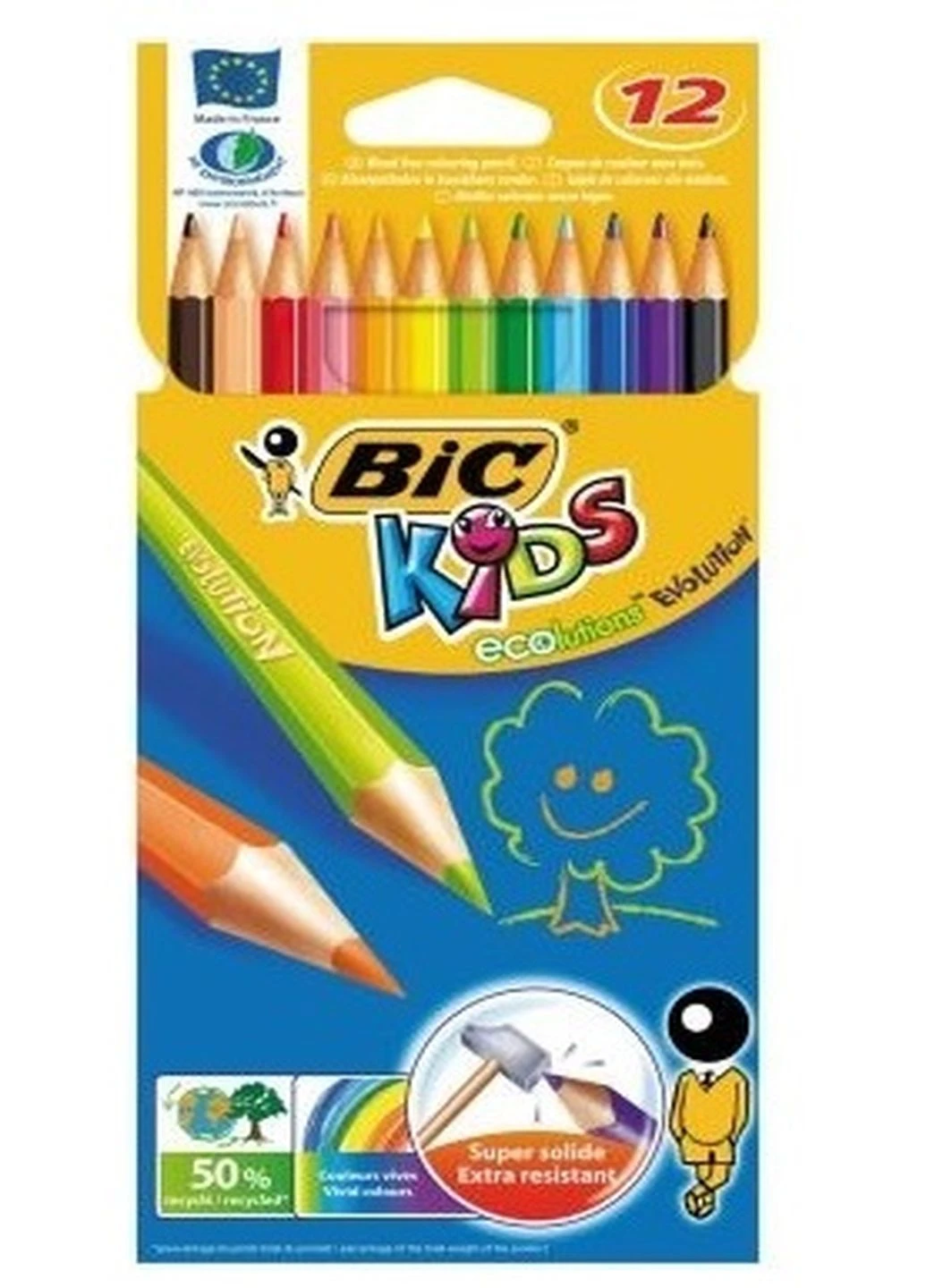 Олівці кольорові 12 кольорів Bic (248407739)
