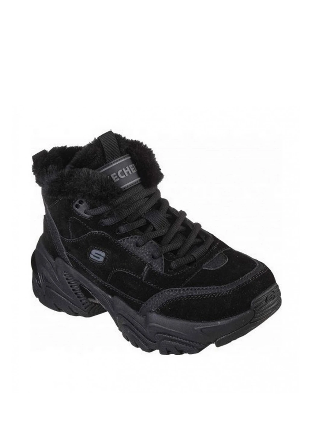Зимние ботинки Skechers с логотипом из искусственной кожи, из натуральной замши