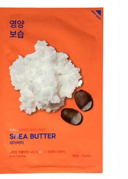 Поживна тканинна маска для обличчя "Масло ши" Pure Essence Mask Sheet Shea Butter 20 мл Holika Holika (248204615)