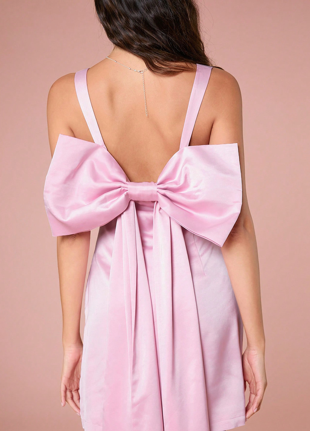 Світло-рожева святковий, коктейльна сукня з відкритою спиною SHEIN однотонна