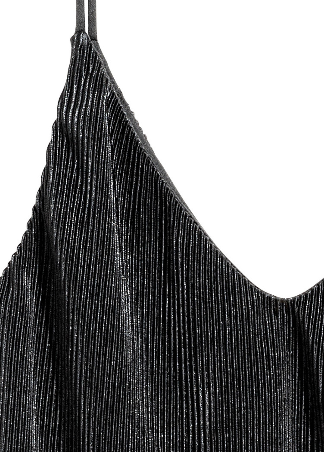 Черное коктейльное платье плиссированное, платье-майка H&M однотонное