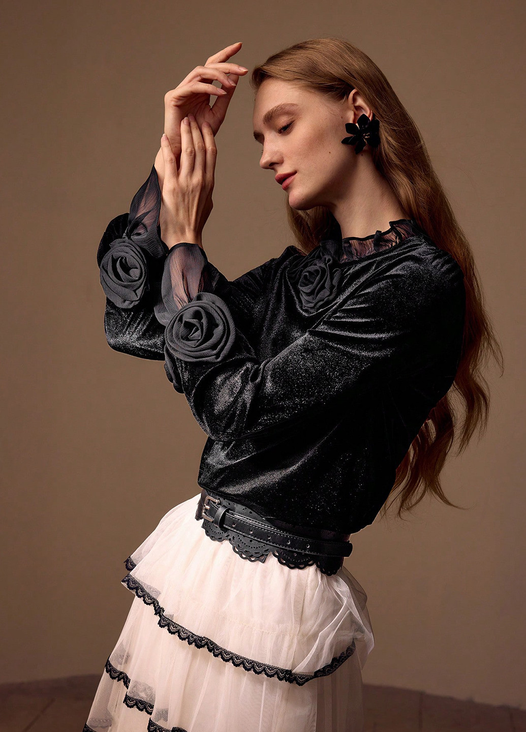 Чёрная блуза SHEIN