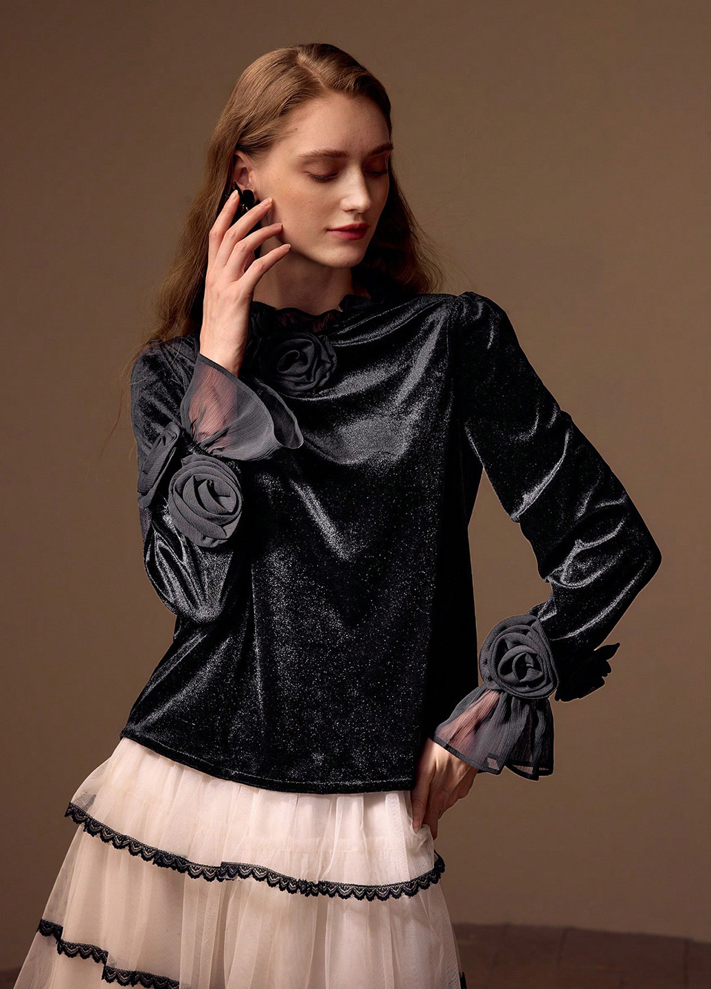 Чёрная блуза SHEIN