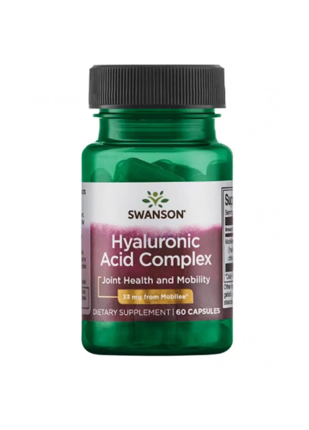 Гиалуроновая кислота Hyaloronic acid complex 33 mg 60 капсул Swanson (255410350)